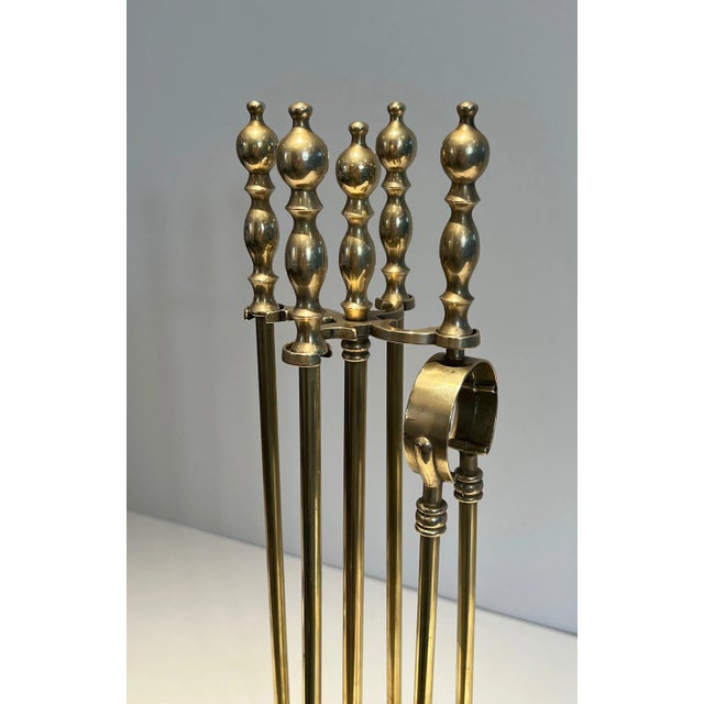 Metal Brass Fireplace Tools - 5 Pieces For Sale - Image 7 of 13