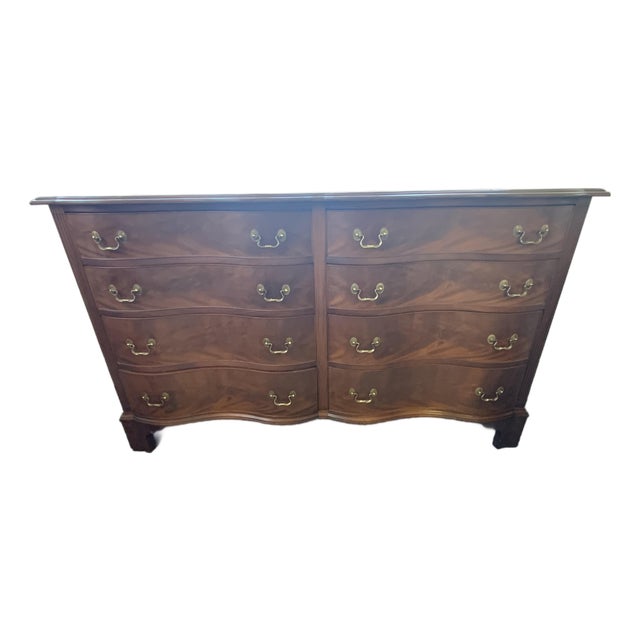 Late 20th Century Serpentine Front Chippendale Style Chest For Sale