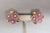Napier Vintage Signed Napier Goldtone Pink Flowers & Faux-Pearls Pierced Earrings-2 Pieces For Sale - Image 4 of 8