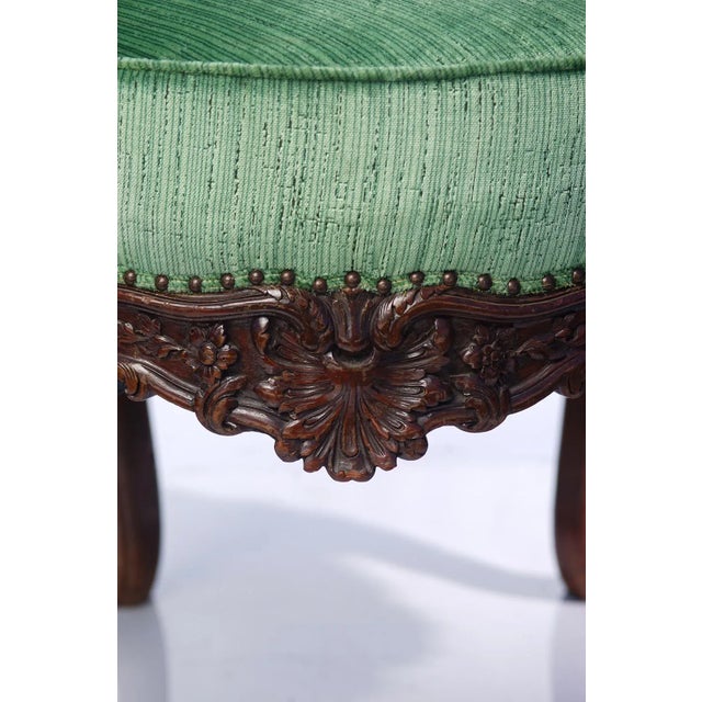 Italian 19th C. Italian Walnut Carved Bench For Sale - Image 3 of 5