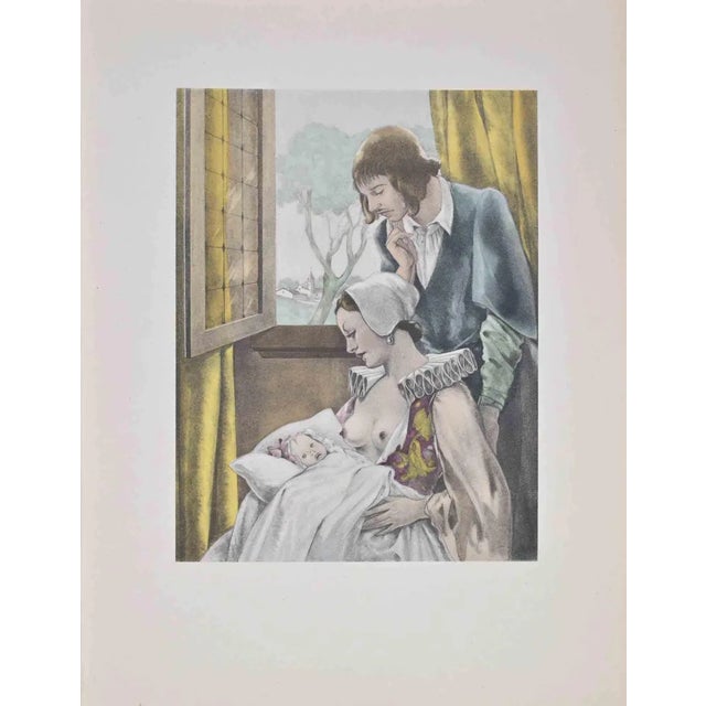 Umberto Brunelleschi, The Family, Lithograph, 1930s For Sale