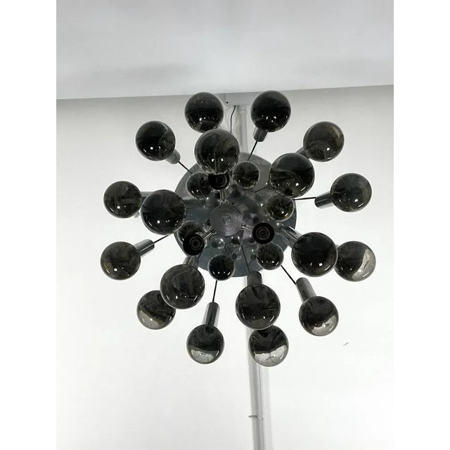 Glass Sphere and Chrome Chandelier from Sciolari, Italy, 1960s For Sale - Image 4 of 10