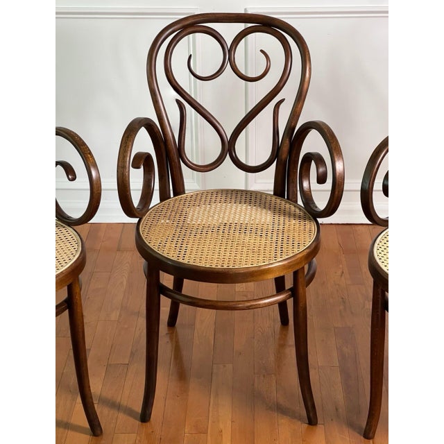 Thonet Italian Bentwood Thonet Cafe Daum Style Armchairs by Salvatore Leone, Set of 3 For Sale - Image 4 of 18