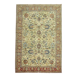 Antique Zabihi Collection Persian Qum Room Size Rug For Sale