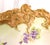 This is a Leonard plate in yellow with a gold shaped outer rim design, hand painted purple flowers and greenery. The...