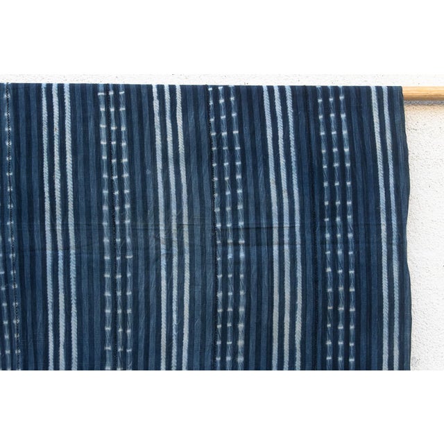 African Vintage African Mossi "Sahelian Twilight" Indigo Throw For Sale - Image 3 of 6