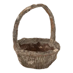 Faux Bois Basket Garden Ornament