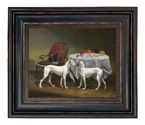 "A Sportsman's Repast" Contemporary Reproduction Print on Canvas After Charles Dickinson Langley, Framed