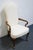 High End Vintage Solid Cherry Traditional Georgian White Upholstered High Back Dining Arm Chair For Sale - Image 4 of 9