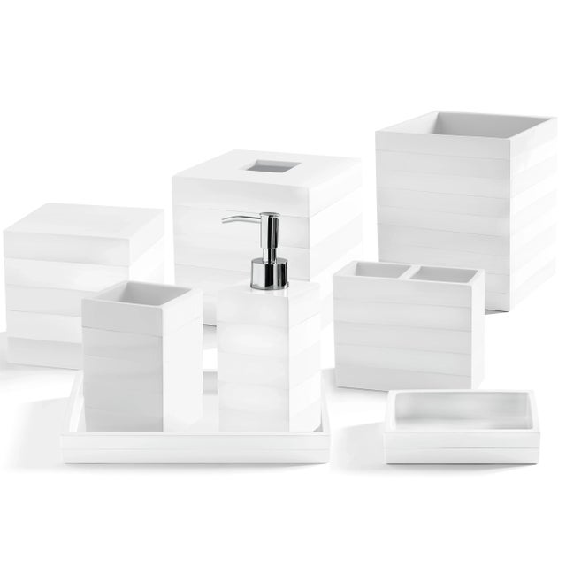 Modern Cabana Bath Accessories - Tumbler White For Sale - Image 3 of 3