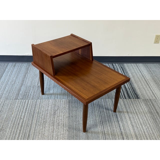 Mid-Century Modern Mid-Century Modern Walnut Two-Tier End / Side Table For Sale - Image 3 of 8