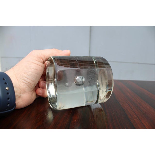 Alfredo Barbini, Cylinder Sculpture with Bubble, 1970, Murano Glass For Sale - Image 7 of 8