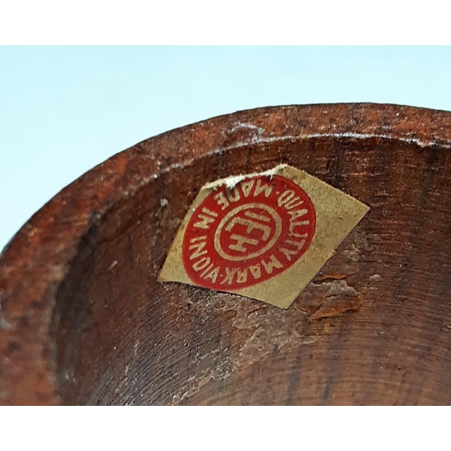 1980s Vintage Carved Teak Napkin Rings From India - Set of 5 For Sale - Image 5 of 6