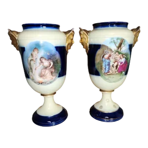 Pair of Late 19th Century Royal Vienna Style Urn Vases