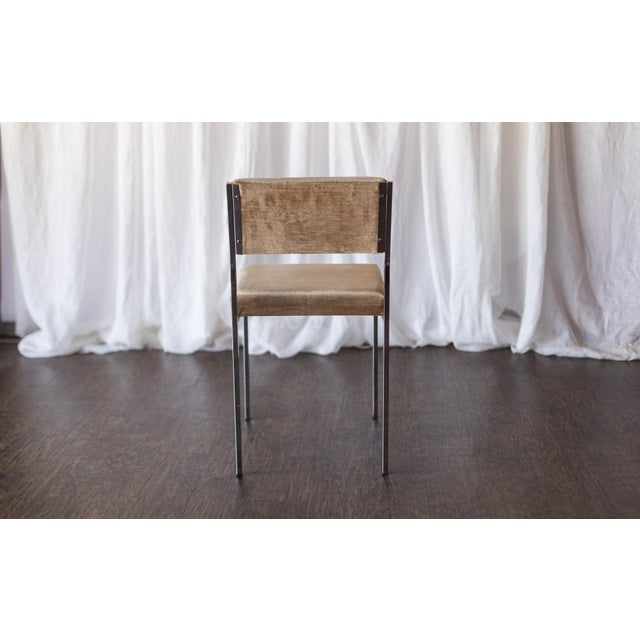 Metal 1950s Set of Six Mid Century Square Tube Chrome Dining Chairs For Sale - Image 7 of 14