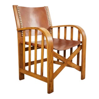 Ralph Lauren Sheltering Sky Leather Sling Dining Armchair For Sale