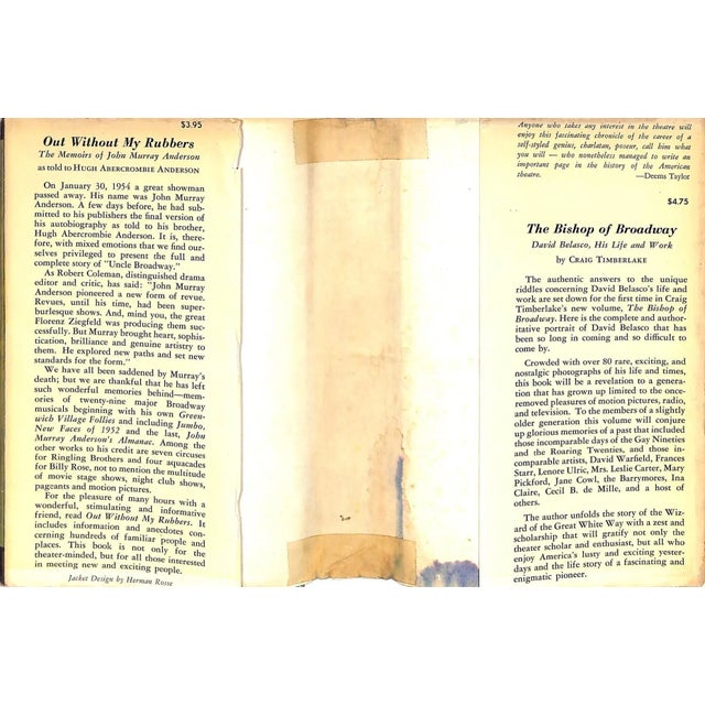 Traditional "Out Without My Rubbers: The Memoirs of John Murray Anderson" 1954 Anderson, John Murray (Inscribed) For Sale - Image 3 of 11