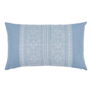 Schumacher Toledo Pillow in Chambray For Sale