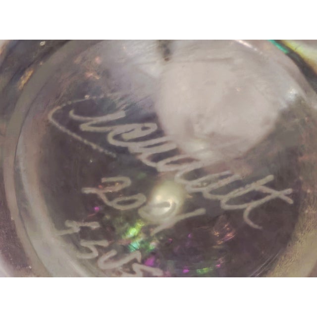 Robert Eickholt Studio Glass Egg Paperweight – Signed, Iridescent Teardrop Design For Sale - Image 11 of 11