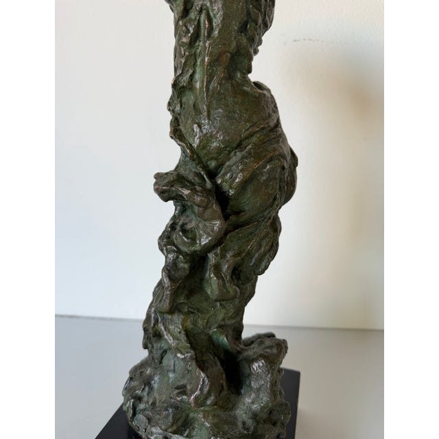 1950's George Koras Abstract Female Bronze Sculpture on Black Wood Base For Sale - Image 10 of 13