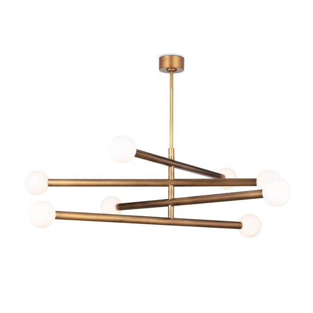 Regina Andrew Beaubien Steel Chandelier, Natural Brass For Sale In Detroit - Image 6 of 6