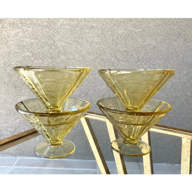 1930s Federal Glass Amber Cone Shaped Footed Sherbets - Set of 4 For Sale - Image 12 of 13