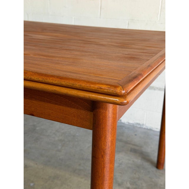 Wood Am Teak Extendable Dining Table With Two Pull-Out Leaves Danish Mid-Century Modern 1960s For Sale - Image 7 of 14