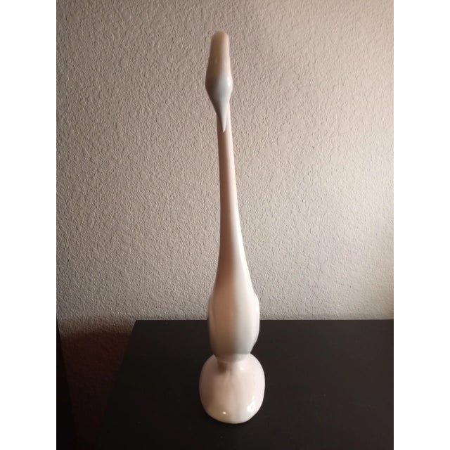 1970s Mid-Century Modern Ceramic Crane Sculpture For Sale - Image 5 of 7
