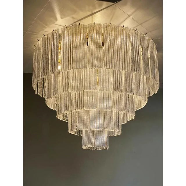 Diamond Strips Listelli Murano Glass Chandelier by Simoeng For Sale - Image 7 of 11