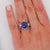 Blue 1930s 4.02 Carat No Heat Ceylon Sapphire in Platinum Art Deco Ring, Size 6 For Sale - Image 8 of 15