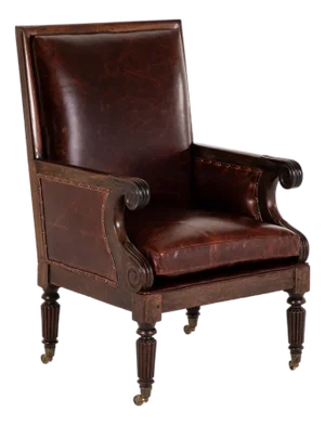 George IV Leather Library Chair