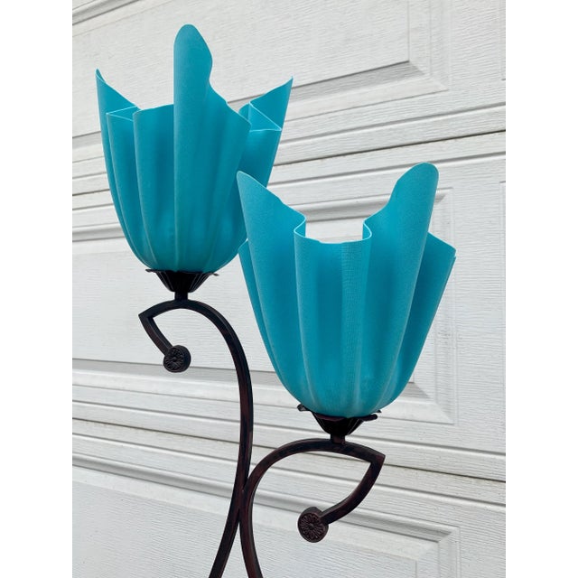 Mid-Century Modern Handkerchief Twin Lamp For Sale - Image 3 of 6