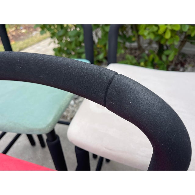 80s Postmodern “Rubber Bar Stools” – Set of 5 – Attributed to Brian Kane for Metropolitan Furniture For Sale - Image 11 of 12