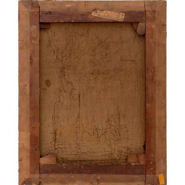 Antique White Eugene Van Hove Woman in Interior Scene, 19th Century For Sale - Image 8 of 8