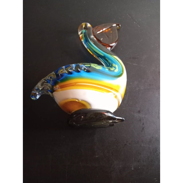 1980s Vintage Multicolor Art Glass Duck Figurine For Sale - Image 5 of 8
