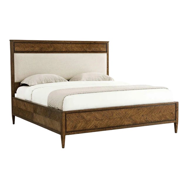 California King Bed - Dark Oak For Sale