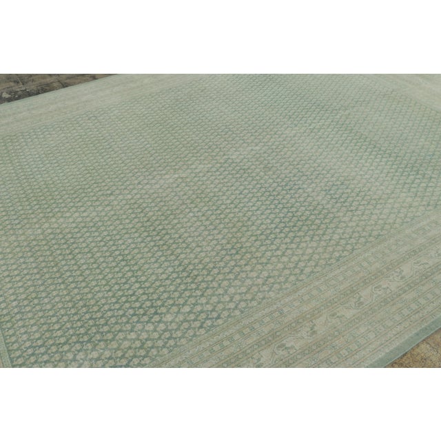 1920s Antique Distressed Saraband Rug With Paisley Pattern in Green Hues - Rug & Kilim For Sale - Image 5 of 7