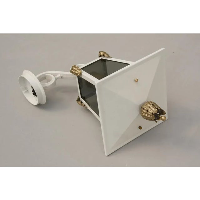 Metal Neo-Baroque White Gold Outer Wall Lantern from Bega, 1960s For Sale - Image 7 of 12