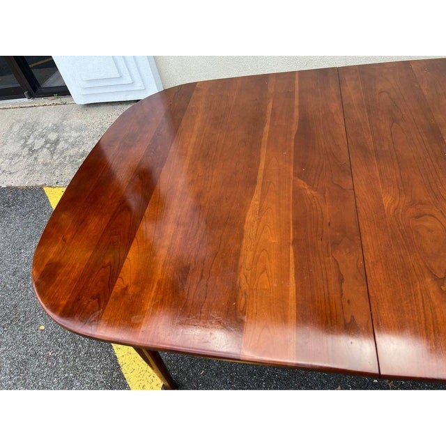 Vintage Queen Anne Style Solid Cherry Dining Table with 2 Leaves. Solid wood frame, sturdy Approximate measures: Height...