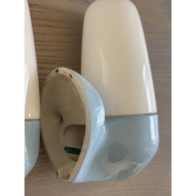 Wilhelm Wagenfeld Model 6067 Sconces in Ceramic by Wilhelm Wagenfeld for Lindner, 1958, Set of 2 For Sale - Image 4 of 15