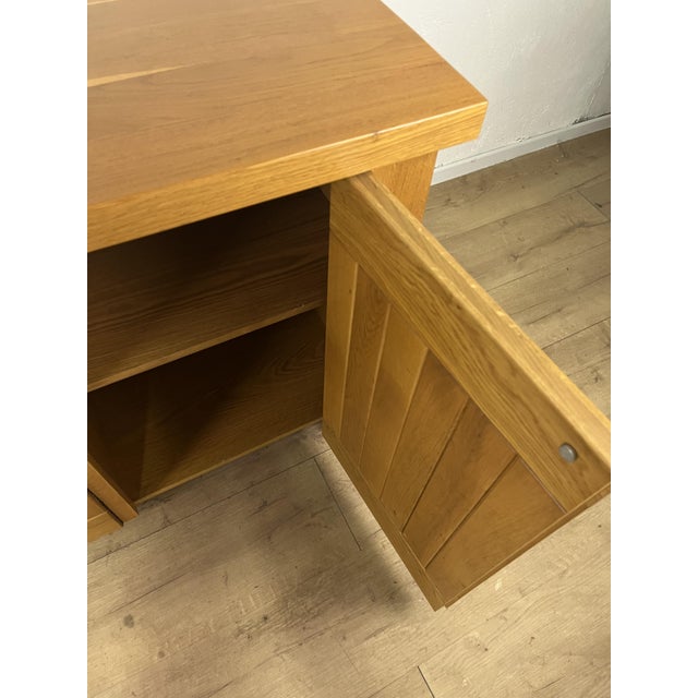 Wood Three-Door Elm Wood Sideboard, 1960s For Sale - Image 7 of 9