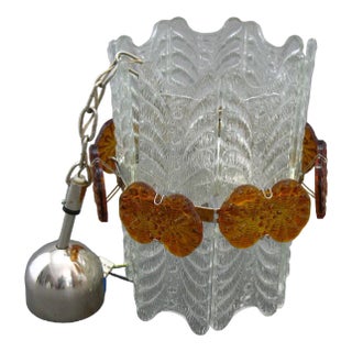 Glass Ceiling Lamp, 1970s For Sale