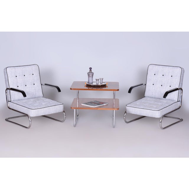 Set of Bauhaus Chrome Armchairs attributed to from Mücke Melder, Czech, 1930s For Sale - Image 12 of 18