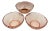 Vintage French Pink Glass Bowls- Set of 3 For Sale