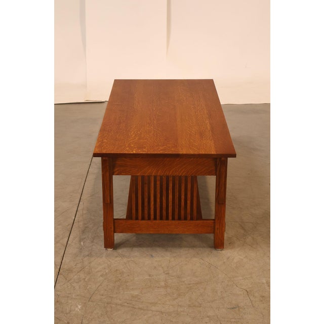 Stickley Mission Collection Oak Coffee Table With Drawers For Sale - Image 16 of 18