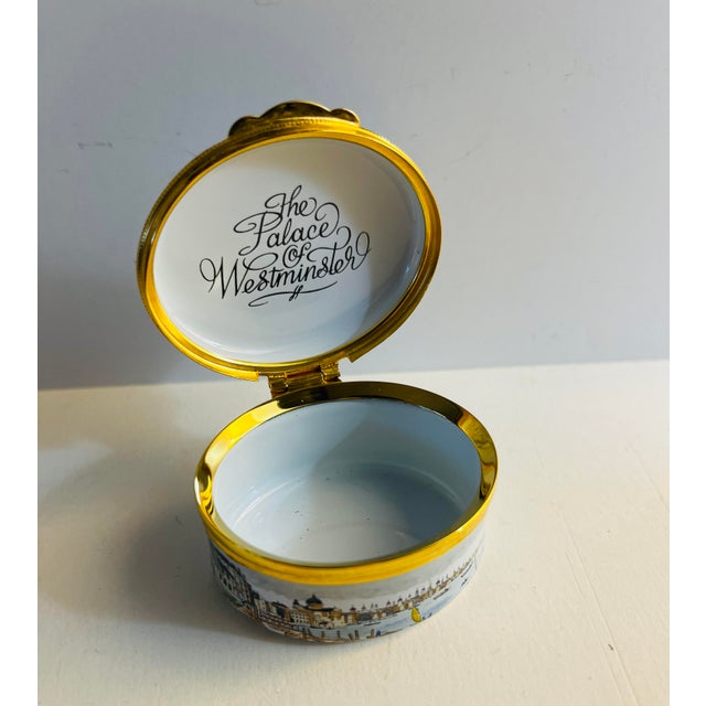Vintage English Palace of Westminster Enamel Box For Sale - Image 4 of 5