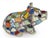 Ceramic Handcrafted Multicore Reclaimed Ceramic Pieces Mosaic Pig Garden Outdoor Figurine For Sale - Image 7 of 12