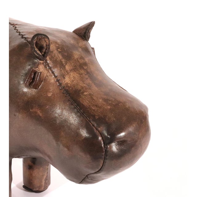 Dimitri Omersa Leather Hippopotamus Footstool With Original Label For Sale In Philadelphia - Image 6 of 9