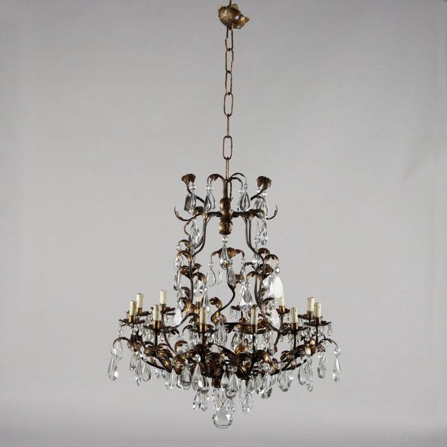 Goldenrod Sheet Metal and Glass chandelier For Sale - Image 8 of 8