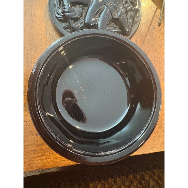 1930s Art Deco Black Glass Trinket Box For Sale - Image 5 of 5